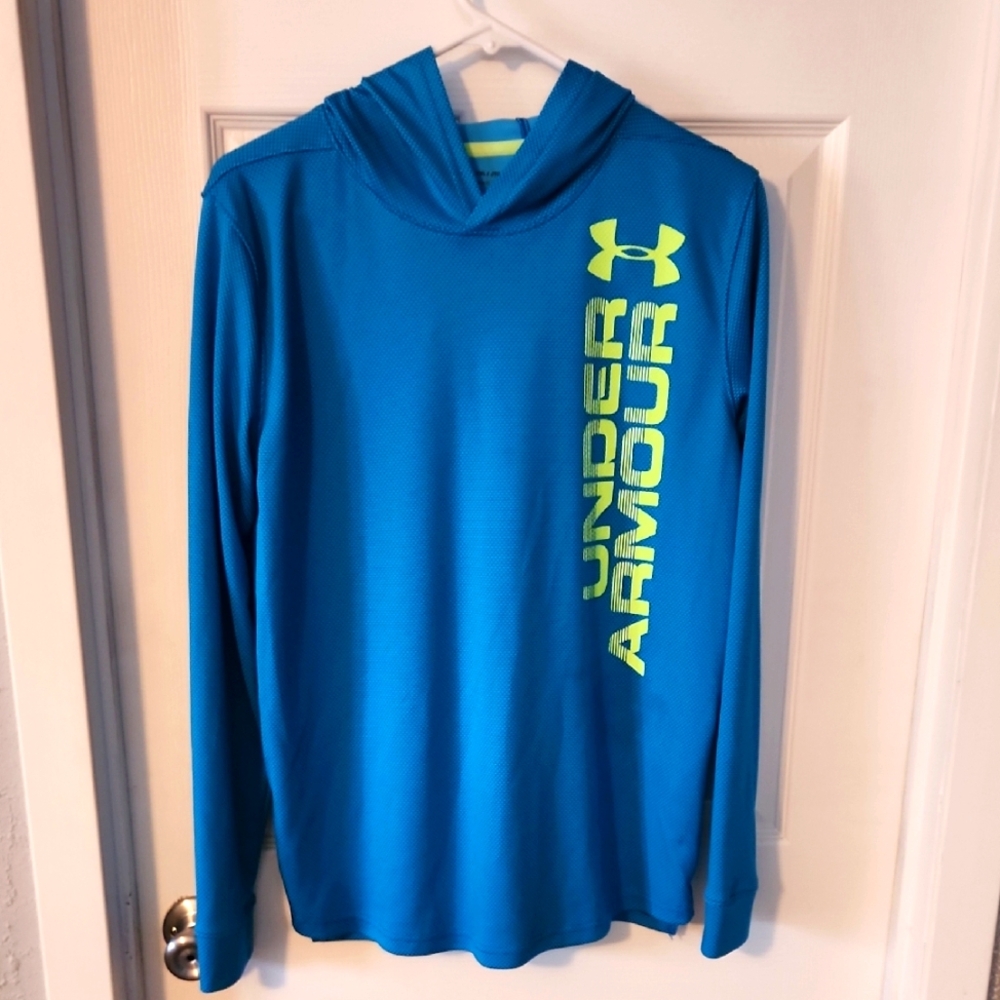 Under Armour Blue and Yellow Performance Hoodie